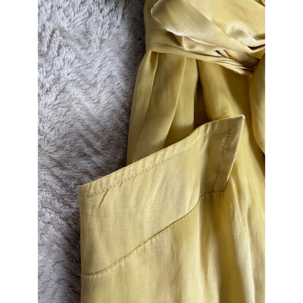 Lucy Paris A-Line Dress S Yellow Ruffled Knee Length Flutter Sleeve Waist Belt - Picture 10 of 16
